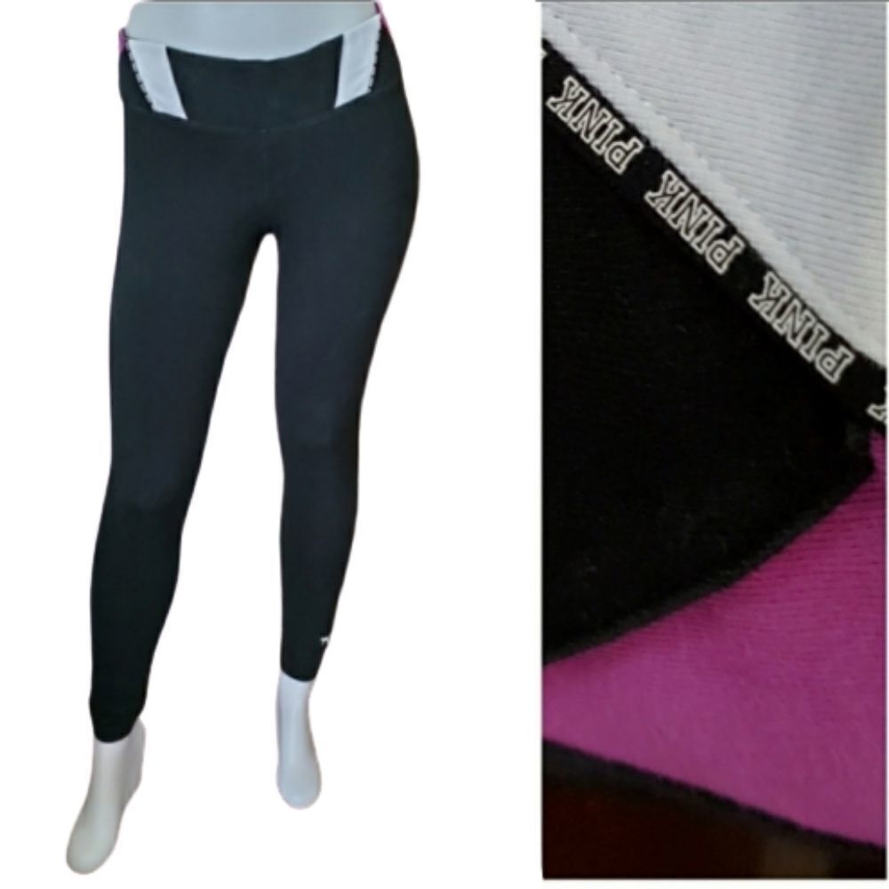 VS PINK leggings full‎ length flat waist black yoga pant M
